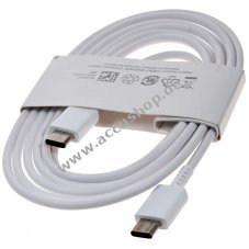 Original Samsung USB-C-auf-USB-C-Kabel EP-DW767 zum Aufladen, 1,8 m, 3 A, 25 W/45 W, Wei