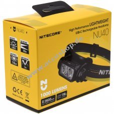 Nitecore NU40 LED Kopflampe, Stirnlampe, Headlamp, USB-C, max. 1000 Lumen